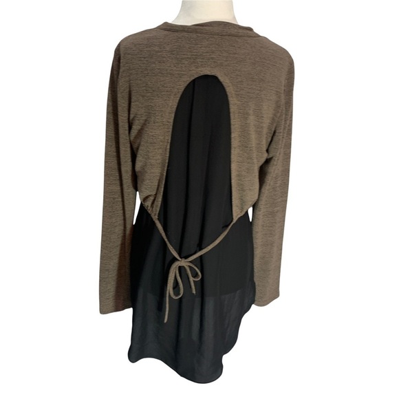 patrizia Luca Italy Layered Long Sleeve Sweater Brown/Black Size S - Picture 3 of 8